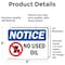 Signmission No Used Oil, 5 in W x Rectangle, Vinyl Decal OS-2PACK-NS-D-35-L-16217 - alternate 3